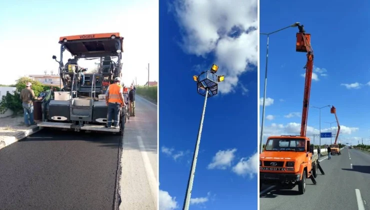 KKTC Karayolu Master Planı kapsamında 62 km’lik yol yapım 5 yol yapım çalışması yürütülüyor