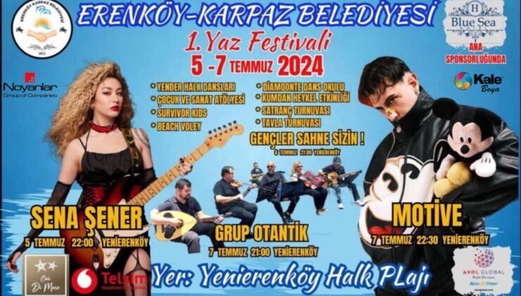 Yenierenköy Halk Plajı’nda 1. Yaz Festivali düzenlenecek