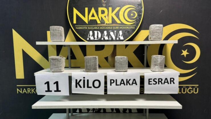 Adana’da aküye gizlenmiş 11 kilogram esrar ele geçirildi