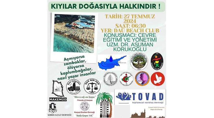 DAÜ Beach Club sahilinde, yarın sabah sahil bitkileri ve kaplumbağa yuvaları gözlem yürüyüşü yapılacak