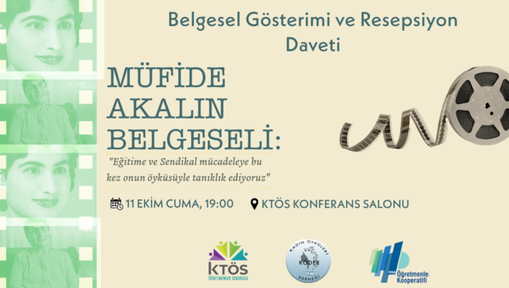 Müfide Hanım belgeseli bu akşam saat 19.00’da KTÖS Konferans Salonu’nda gösterilecek