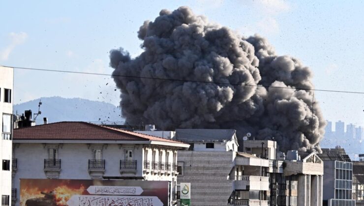 İşgalci İsrail, Beyrut’a bir dizi şiddetli hava saldırısı düzenledi