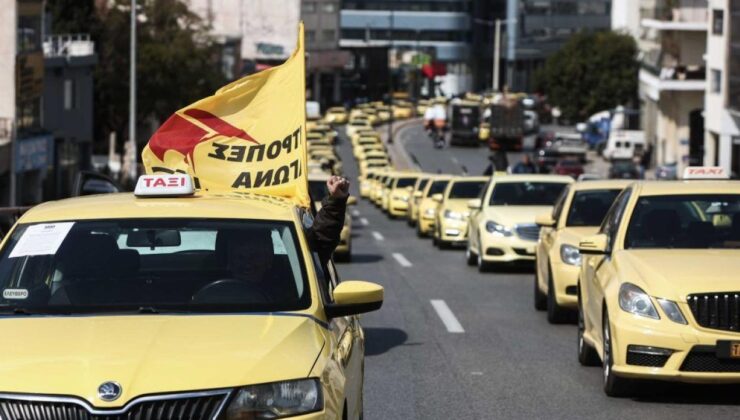 Yunanistan’ın Attiki bölgesinde taksiciler iş bırakma eylemi yaptı