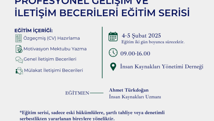 Cezaevi Sonrası Yaşam Projesi kapsamında eğitim düzenlenecek