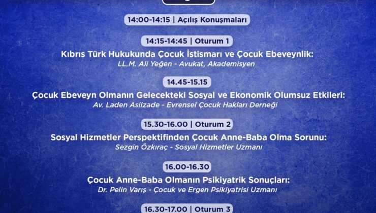 KTTB “Kıbrıs’ın Kuzeyinde Artan Çocuk Anne-Baba Olma Sorunu” temalı panel düzenliyor